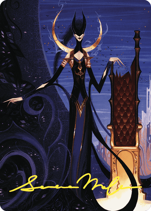 Tarjeta de arte de Ashiok, manipulador malvado (57/81) (firma estampada en oro) [Serie de arte Wilds of Eldraine] 