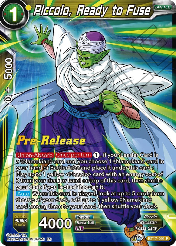 Piccolo, listo para fusionarse (BT17-091) [Promociones de prelanzamiento de Ultimate Squad] 