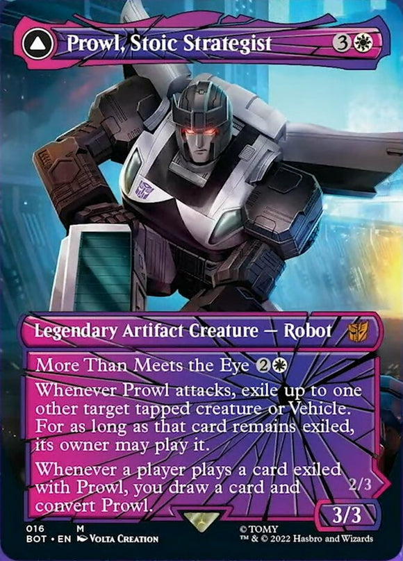 Acechar, estratega estoico // Acechar, vehículo de persecución (vidrio roto) [Transformers] 