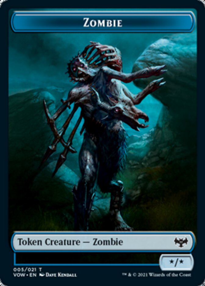 Zombie (008) // Zombie (005) Double-Sided Token [Innistrad: Crimson Vow Tokens] - 0