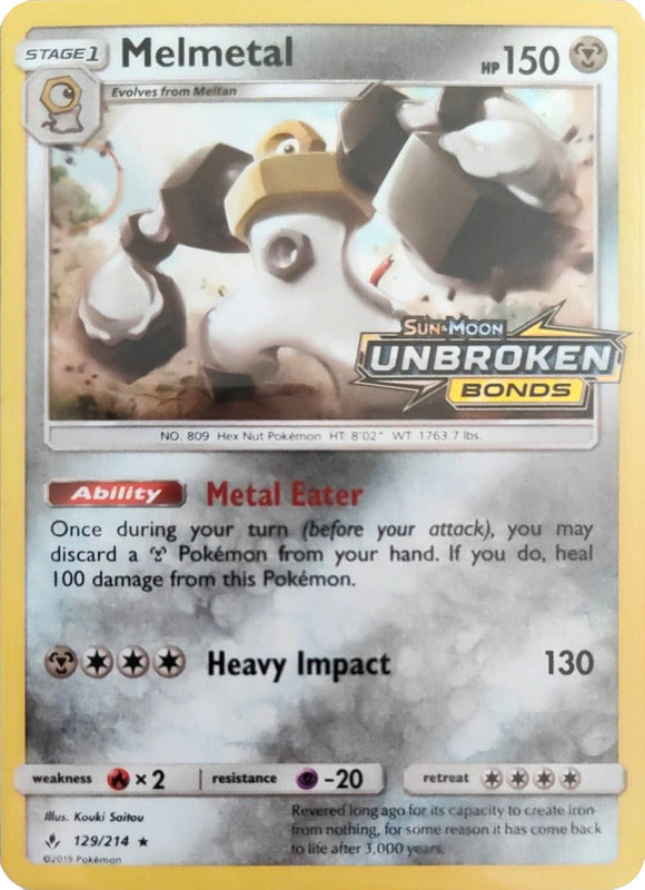 Melmetal (129/214) (Estampado de Lazos Inquebrantables) [Sol y Luna: Lazos Inquebrantables] 
