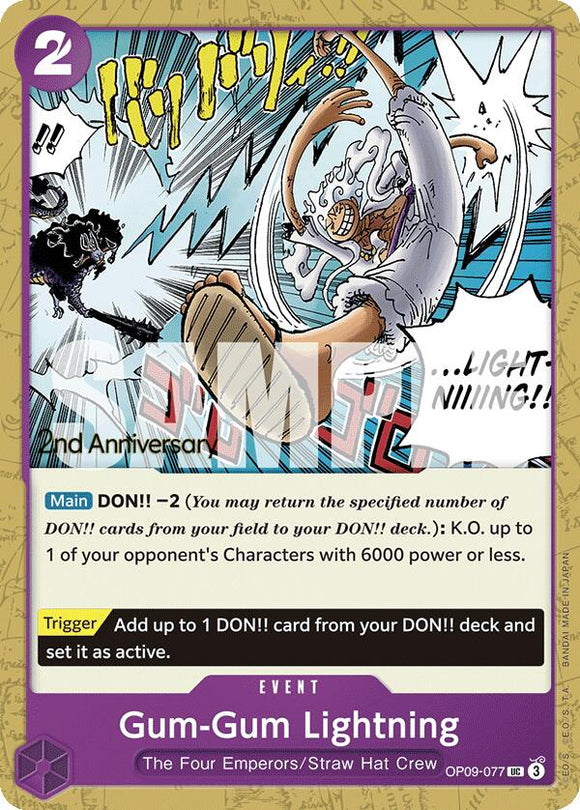 Gum-Gum Lightning [Emperors in the New World: 2nd Anniversary Tournament Cards]