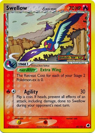 Swellow (40/101) (Especie Delta) (Estampado) [EX: Dragon Frontiers] 