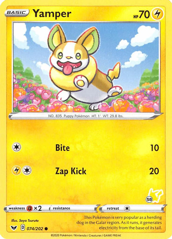 Yamper (074/202) (Sello de Pikachu n.° 58) [Academia de batalla 2022] 