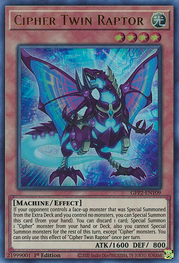 Cipher Twin Raptor [GFP2-EN109] Ultra raro 