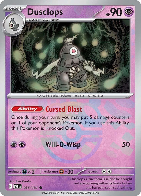 Dusclops (036/131) (Master Ball Pattern) [Scarlet & Violet: Prismatic Evolutions]