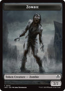 Zombie (0010) // Blood Double-Sided Token [Innistrad Remastered Tokens]-1