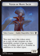 Vizier of Many Faces // Zombie (0003) Double-Sided Token [Aetherdrift Tokens]-1