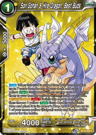 Son Gohan y el dragón a sueldo, mejores amigos (BT15-098) [Duelo de saiyajin] 
