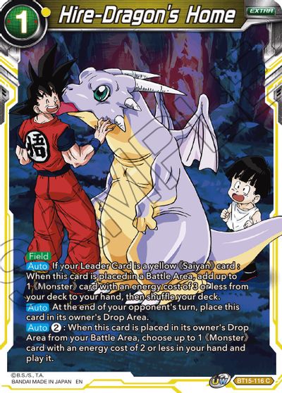 El hogar del dragón a sueldo (BT15-116) [Duelo de los saiyajin] 