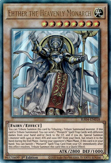 Ehther the Heavenly Monarch [RA04-EN018] Prismatic Ultimate Rare