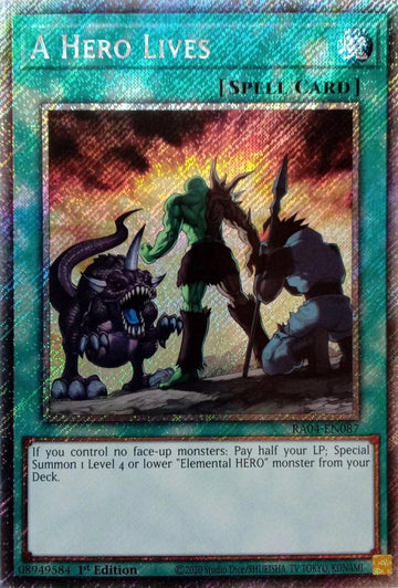 A Hero Lives [RA04-EN087] Platinum Secret Rare