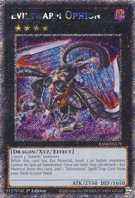 Evilswarm Ophion [RA04-EN179] Platinum Secret Rare