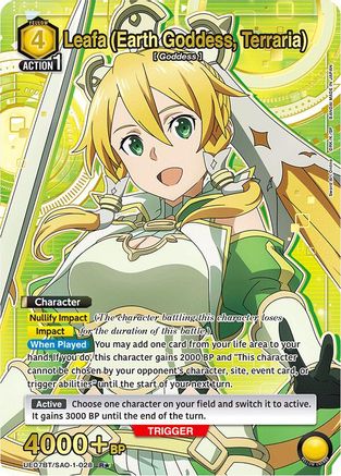 Leafa (Earth Goddess, Terraria) (028) (R*) (UE07BT/SAO-1-028) - UE07BT Sword Art Online Foil