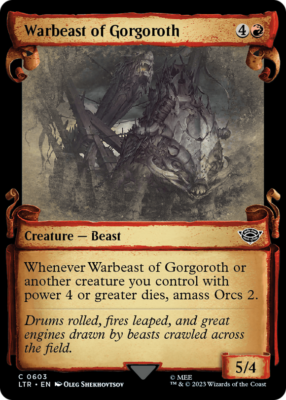 Bestia de guerra de Gorgoroth [Pergaminos de presentación de El Señor de los Anillos: Cuentos de la Tierra Media] 