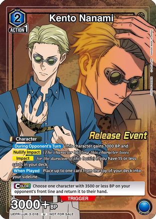Kento Nanami (Release Event Participation) (UEPR/JJK-3-018) - UEX02BT Jujutsu Kaisen Vol2 Release Event Cards