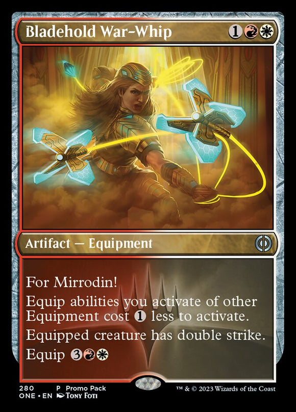 Látigo de guerra de Bladehold (paquete promocional) [Promociones de Phyrexia: All Will Be One] 