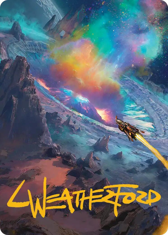 Meteor Crater Art Card (Gold-Stamped Signature) [Edge of Eternities Art Series]