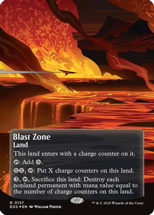 Blast Zone (0137) (Borderless) (Galaxy Foil) [Edge of Eternities: Stellar Sights]