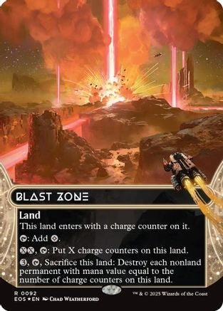 Blast Zone (0092) (Borderless) (Galaxy Foil) [Edge of Eternities: Stellar Sights]