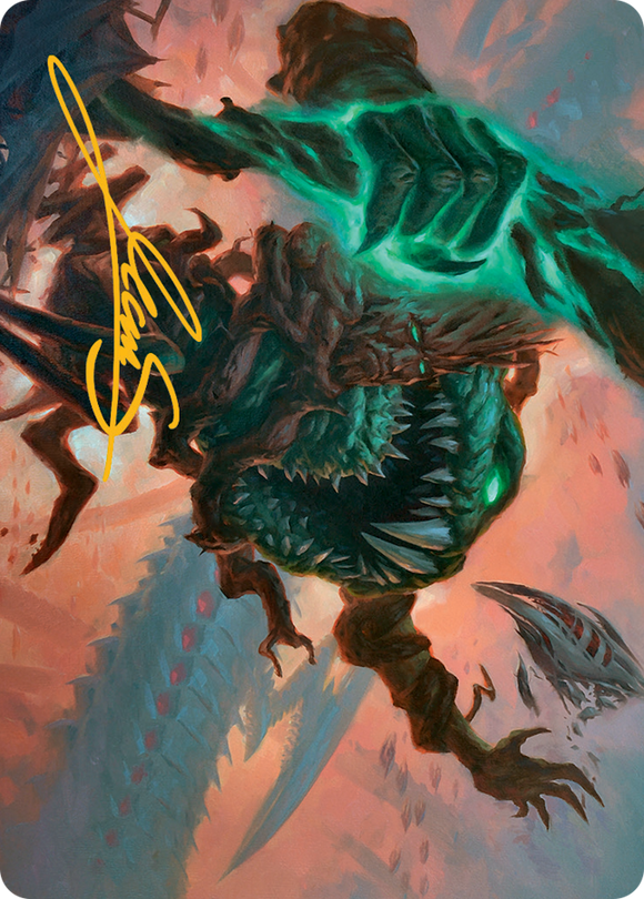 Tarjeta de arte de Yargle y Multani (firma estampada en dorado) [Serie de arte March of the Machine] 