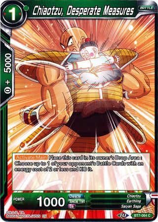 Chiaotzu, Medidas desesperadas (BT7-064) [El asalto de los saiyajin] 