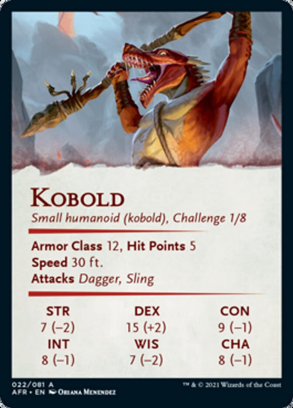 Tarjeta de arte de Kobold [Serie de arte de Dungeons &amp; Dragons: Adventures in the Forgotten Realms] 