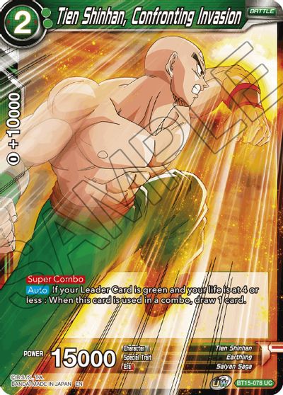 Tien Shinhan, enfrentándose a la invasión (BT15-078) [Duelo de los Saiyans] 