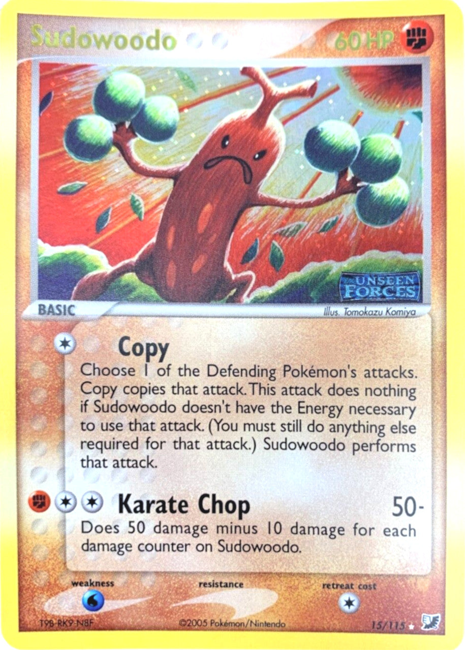 sudowoodo pokemon card Sudowoodo (15/115) (Stamped) [EX: Unseen Forces]