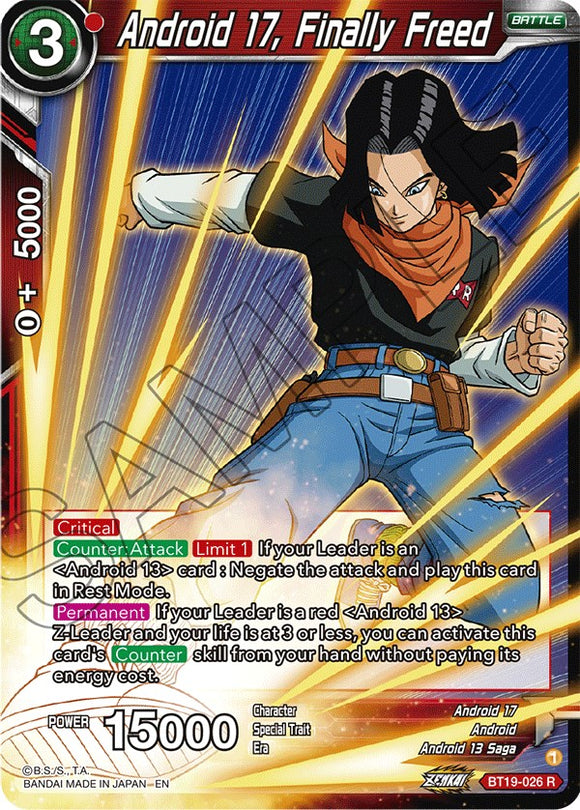 Androide 17, finalmente liberado (BT19-026) [Ambición del luchador] 
