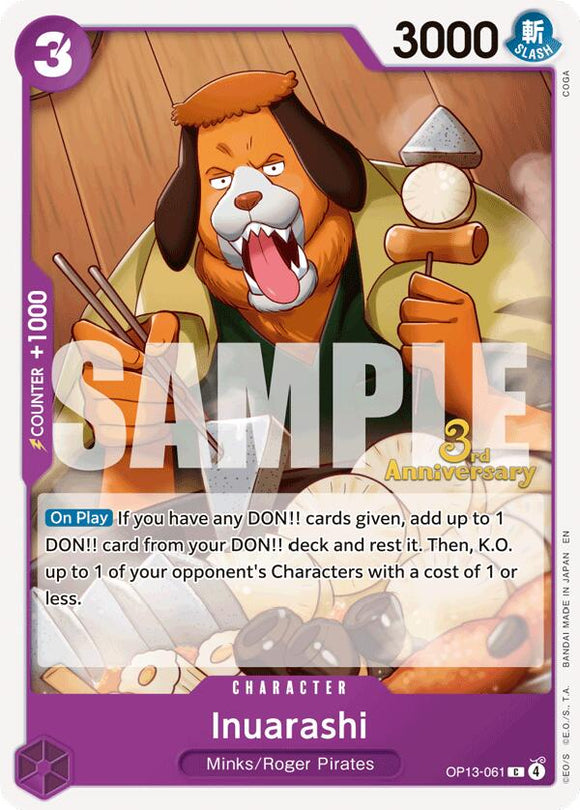 Inuarashi [Carrying On His Will: 3rd Anniversary Tournament Cards]