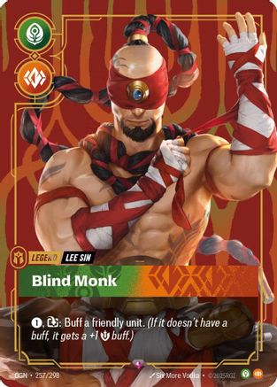 Lee Sin - Blind Monk (Metal) (257/298) - Riftbound Organized Play Promotional Cards Foil