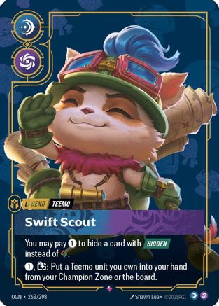 Teemo - Swift Scout (Metal) (263/298) - Riftbound Organized Play Promotional Cards Foil