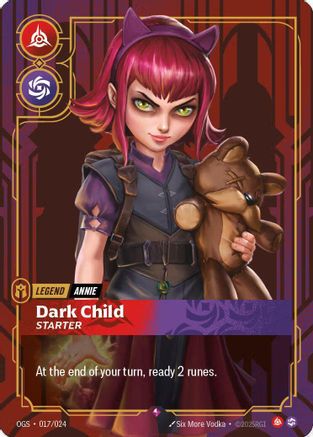Annie - Dark Child (Metal) (017/024) - Riftbound Organized Play Promotional Cards Foil