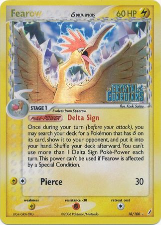 Fearow (18/100) (Especie Delta) (Estampado) [EX: Guardianes de Cristal] 