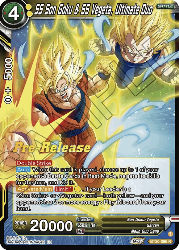 SS Son Goku y SS Vegeta, Ultimate Duo (BT20-096) [Promociones de prelanzamiento de Power Absorbed]