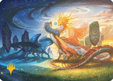 Celestial Reunion Art Card (19/54) (Gold-Stamped Planeswalker Symbol) [Lorwyn Eclipsed Art Series]
