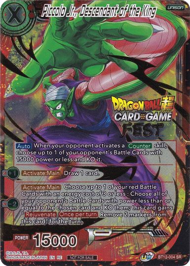 Piccolo Jr., Descendant of the King (Card Game Fest 2022) (BT12-004) [Tarjetas de promoción de torneos] 