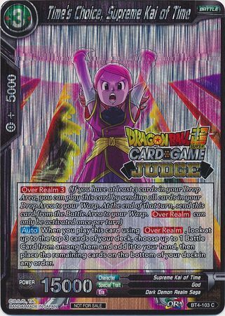 La elección del tiempo, Supremo Kai del Tiempo (BT4-103) [Tarjetas de promoción de jueces] 