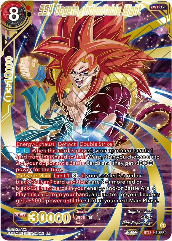 SS4 Gogeta, poder indomable (SPR) (BT18-143) [El amanecer de las Z-Leyendas] 