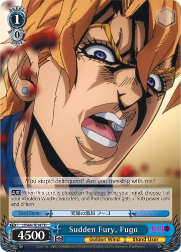 Sudden Fury, Fugo (JJ/S66-TE14 TD) [JoJo's Bizarre Adventure: Golden Wind] - 0
