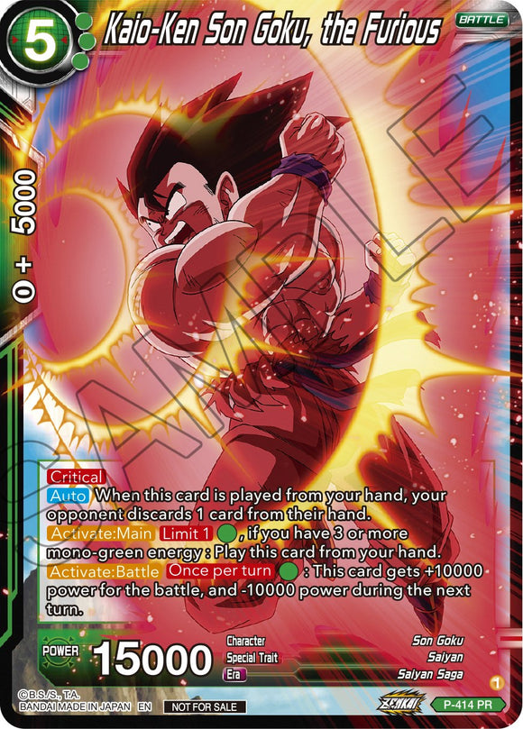Kaio-Ken Son Goku, el Furioso (Paquete de torneo de la serie Zenkai Vol. 1) (P-414) [Tarjetas de promoción de torneo] 