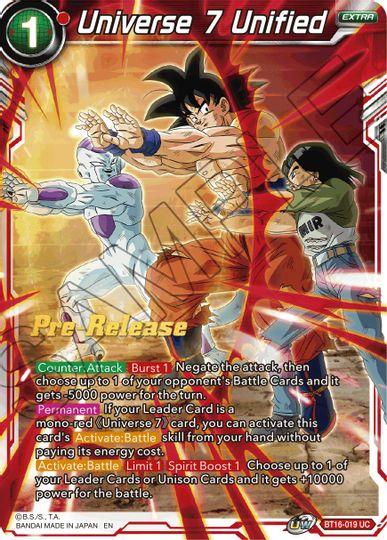 Universo 7 Unificado (BT16-019) [Promociones de prelanzamiento de Realm of the Gods] 
