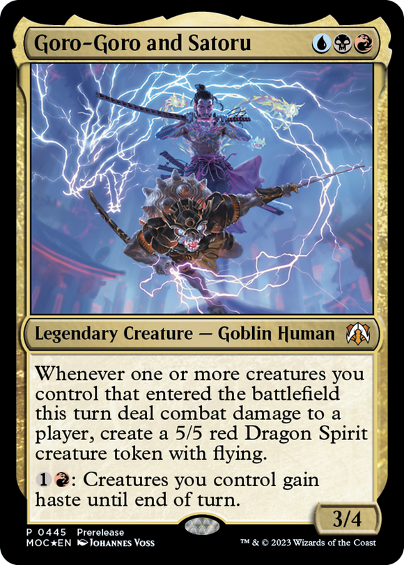Goro-Goro y Satoru [Promociones de prelanzamiento de March of the Machine Commander] 