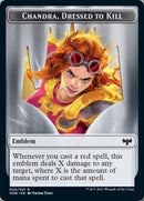 Blood // Chandra, Dressed to Kill Emblem Double-Sided Token [Innistrad: Crimson Vow Tokens]-2