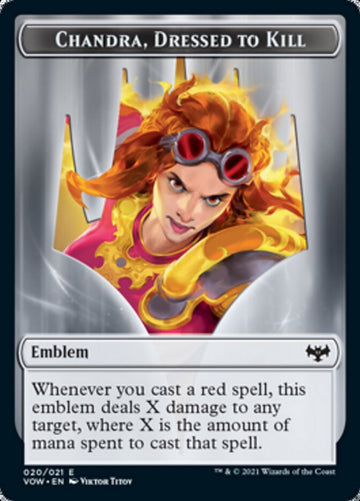 Emblema de Chandra, vestida para matar [Innistrad: fichas de juramento carmesí] 