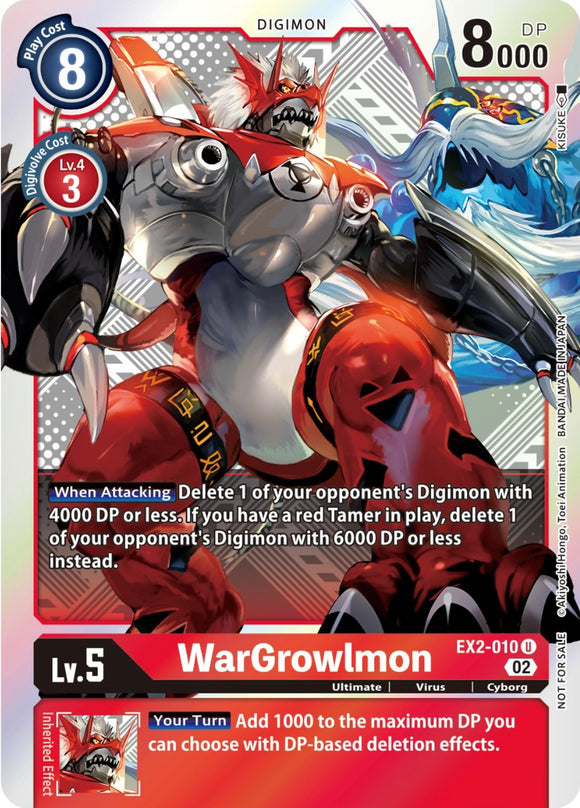 WarGrowlmon [EX2-010] (versión preliminar de Xros Encounter) [Promociones de Digital Hazard] 