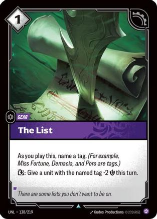 The List (138/219) - Unleashed Foil