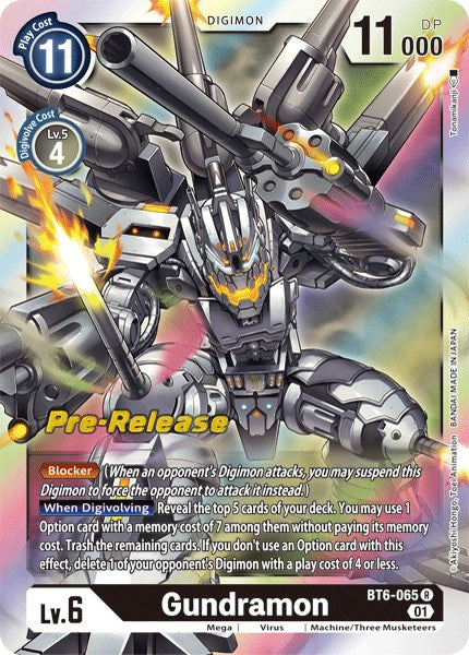 Gundramon [BT6-065] [Tarjetas de prelanzamiento de Double Diamond] 