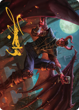 Tarjeta de arte de Rafael, salvador diabólico (40) (firma estampada en oro) [Serie de arte de Commander Legends: Battle for Baldur's Gate] 